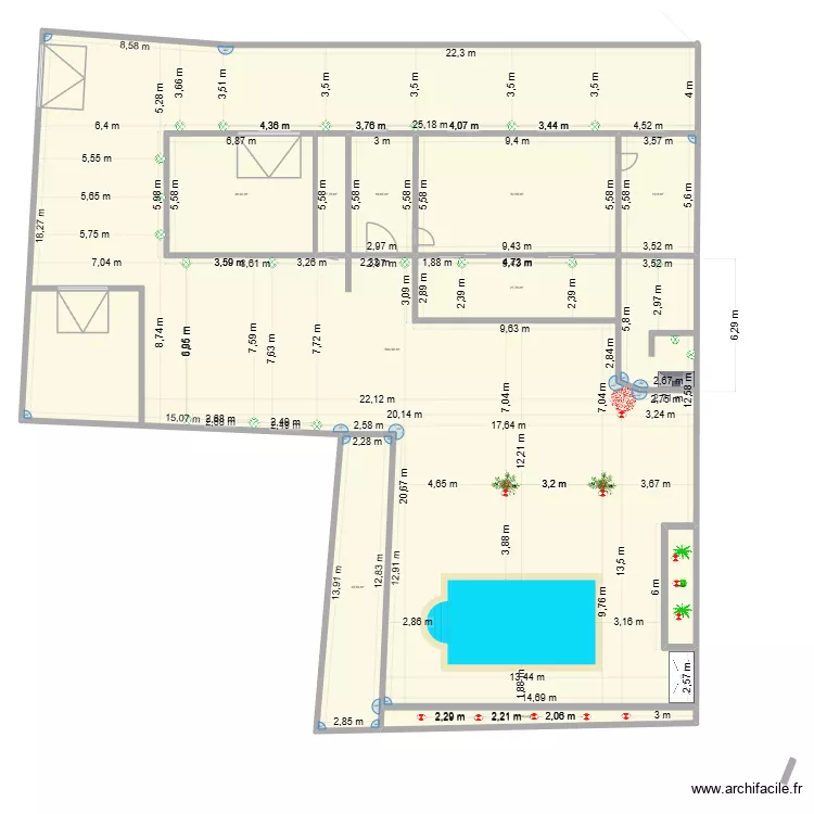 plan terrain originale. Plan de 10  et 780 m²