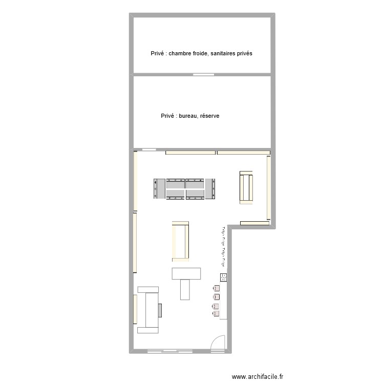 MARKET EXOTIC : Cheminement interieur pour accessibilité. Plan de 1 pièce et 172 m2