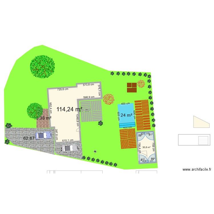 plan garage fond du jardin olivier bis. Plan de 2 pièces et 145 m2