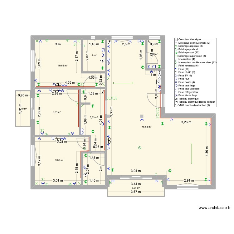 Megeve Perso Electricité. Plan de 0 pièce et 0 m2