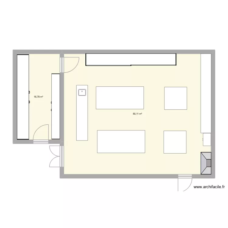 lab. biochimie. Plan de 2 Pièces et 97 m²
