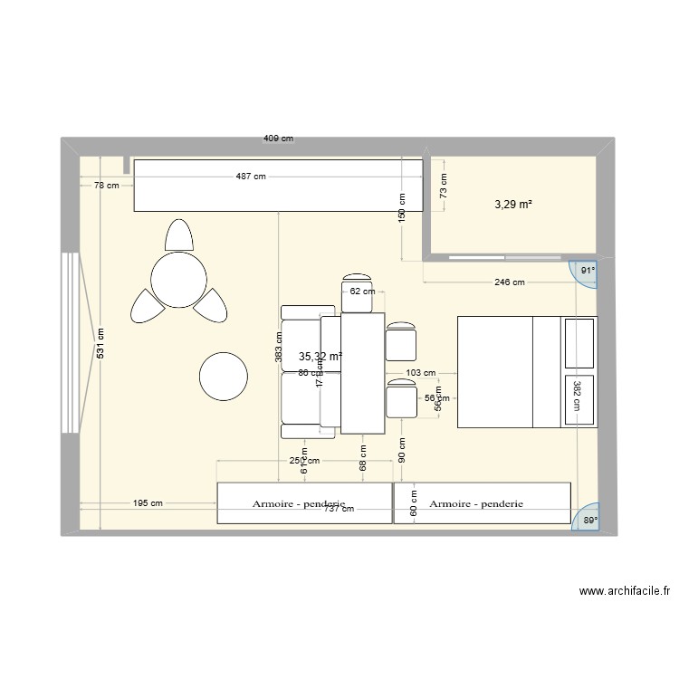 antoine 1. Plan de 2 pièces et 39 m2
