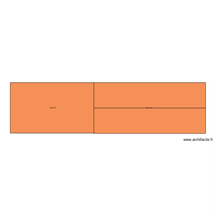 grange. Plan de 2  et 78 m²