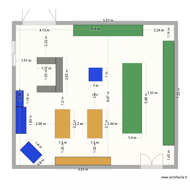Espace de vente. Plan de 1 et 115 m² Espace de vente. Plan de 1 et 115 m²