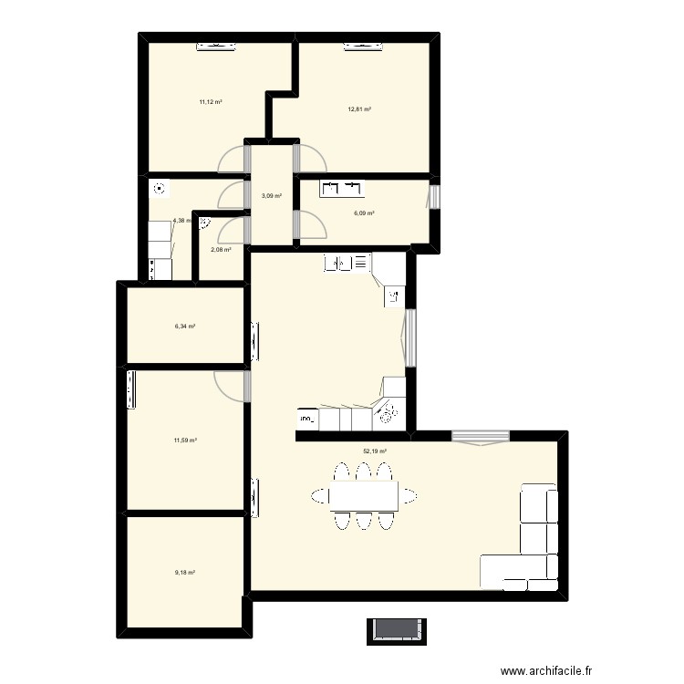 Maison confort / qualité de vie. Plan de 10 pièces et 119 m2