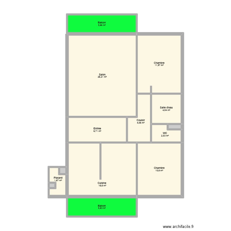 HEVER HORNICK. Plan de 14 pièces et 96 m2