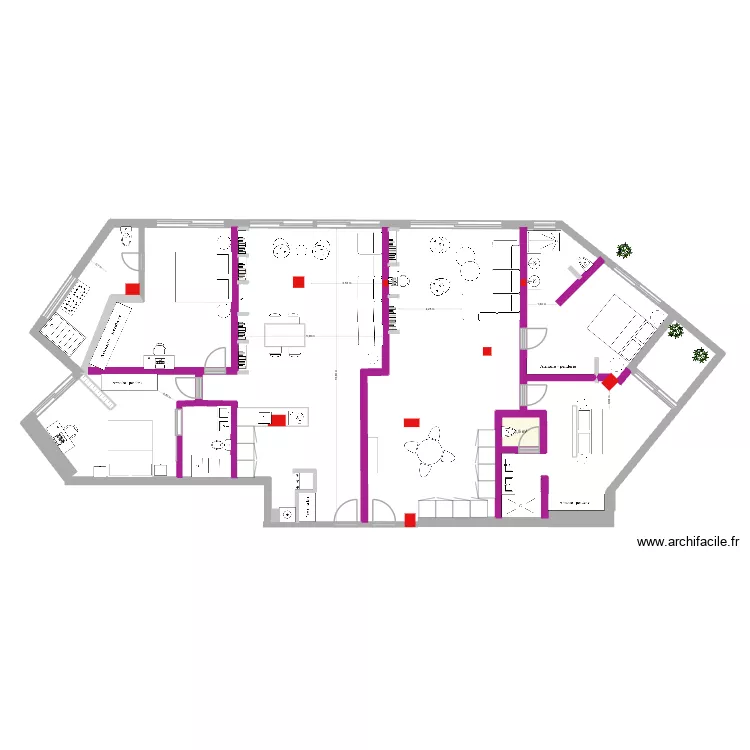 Faros verdes plano actual. Plan de 1  et 2 m²