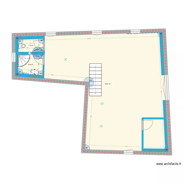 Maison Elec Chambre Parentale. Plan de 3 pièces et 69 m²
