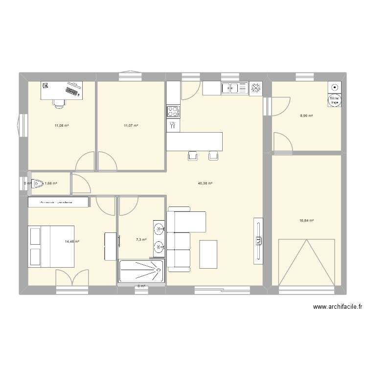 maison 90. Plan de 10 pièces et 112 m2