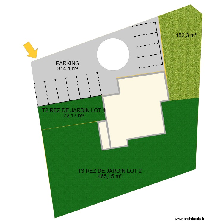 CRAPONNE BIS. Plan de 2 pièces et 167 m2