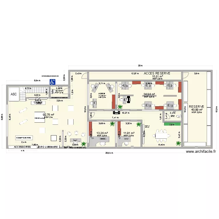 boutique cara sun. Plan de 