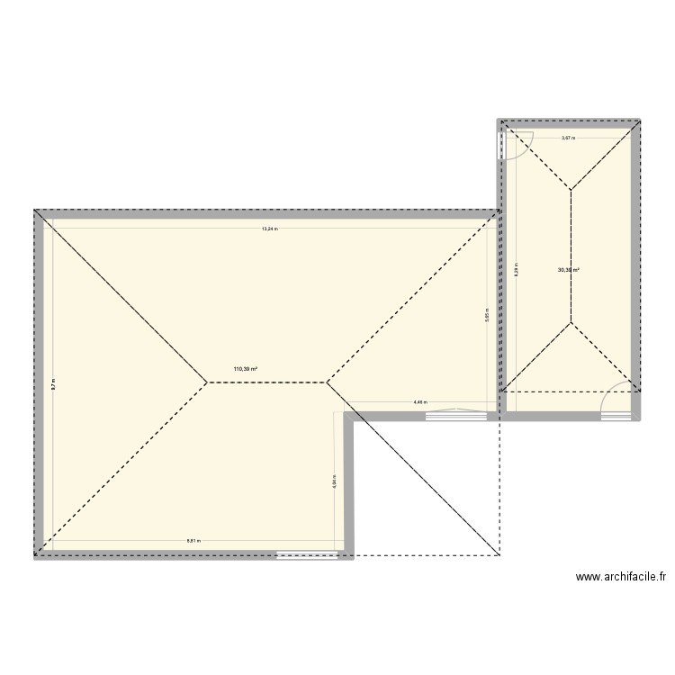 maison bagnere. Plan de 2 pièces et 141 m2