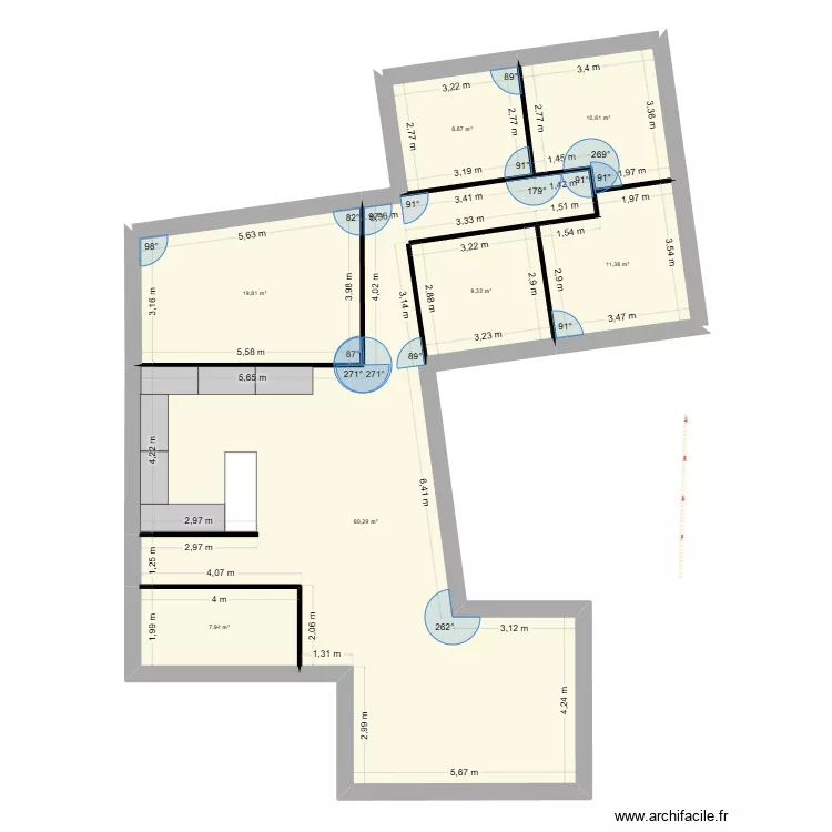 TERCE LIMITE HAUT ET BAS  MAISON RECULEE A 12 M. Plan de 7  et 148 m²