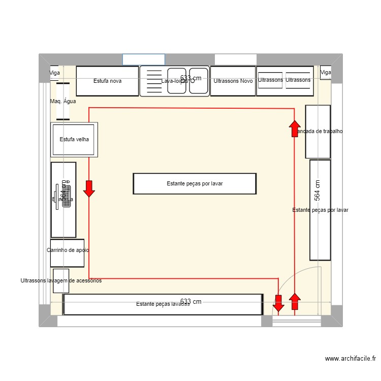 Sala Lavagem com estufa velha. Plan de 1 pièce et 36 m2