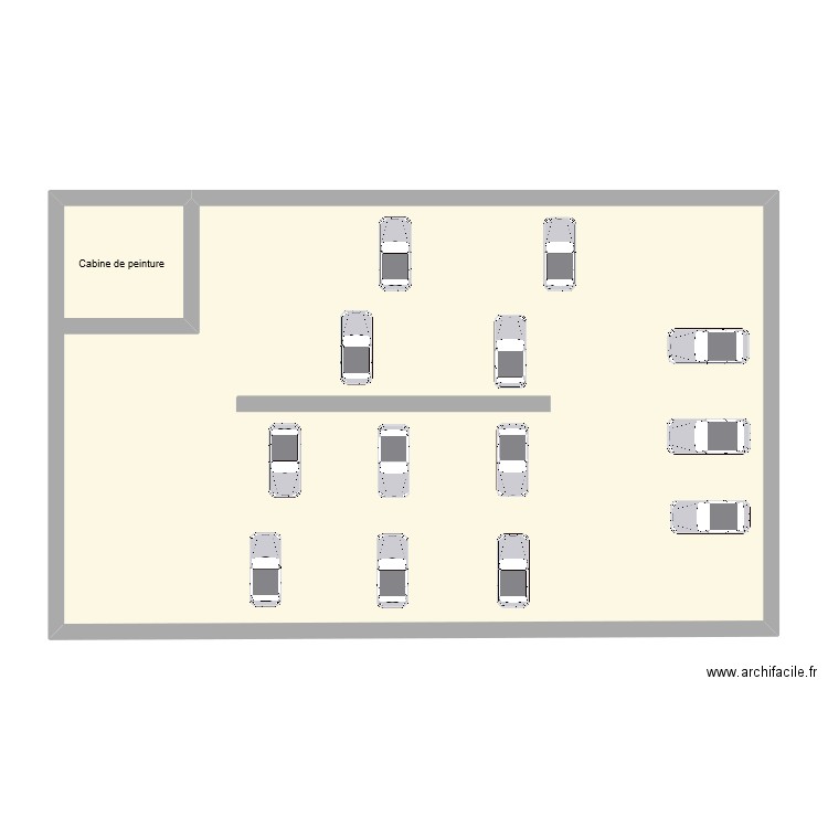 Atelier. Plan de 1 pièce et 91 m2