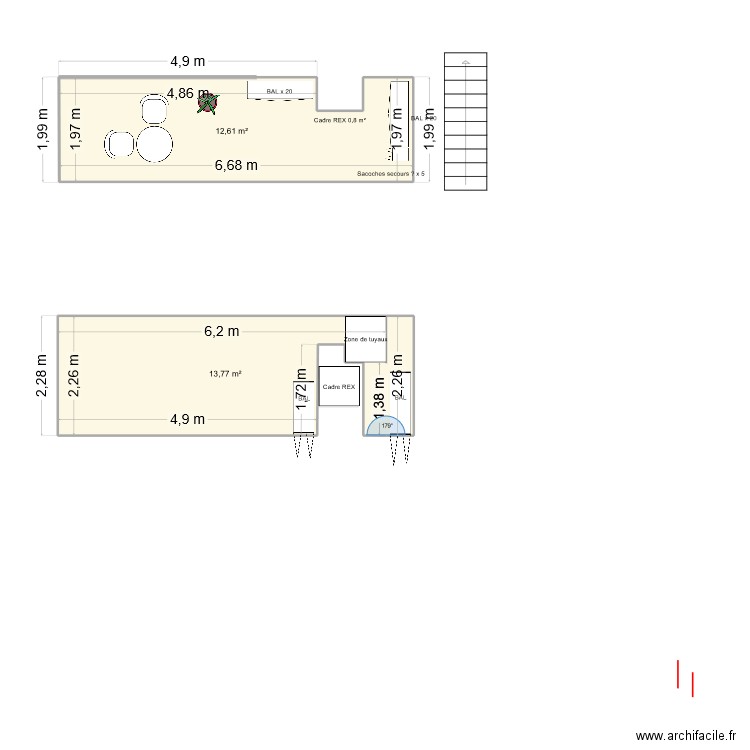 COEG. Plan de 2 pièces et 26 m2