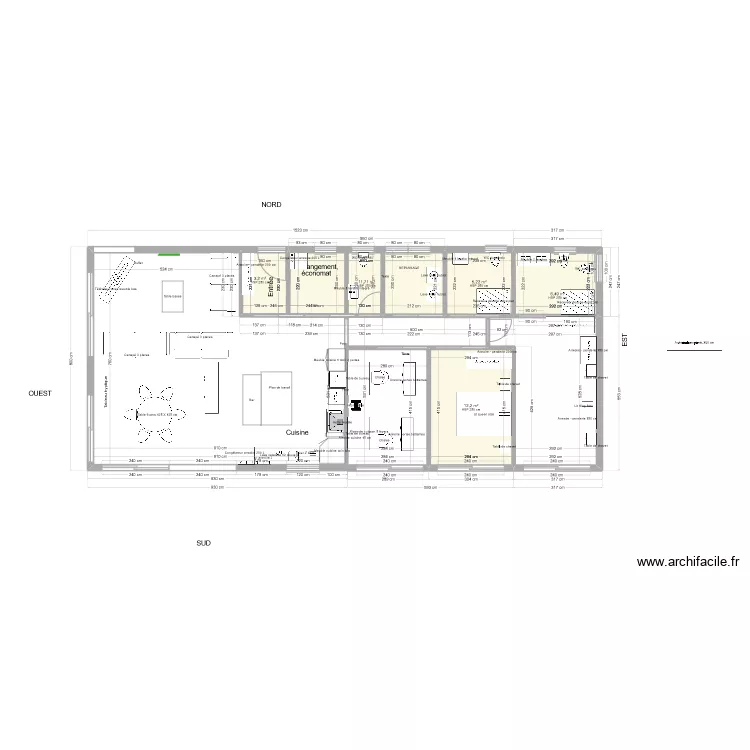 Maison 1 niveau 145.9 M2 ext. int 135.6chambres côté est. Plan de Maison 1 niveau 145.9 M2 ext. int 135.6chambres côté est. Plan de