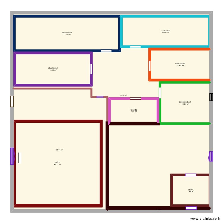 plan. Plan de 11 pièces et 368 m2
