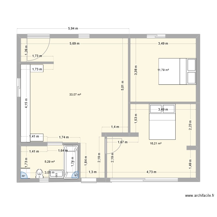 teste careb 1. Plan de 4 pièces et 66 m2