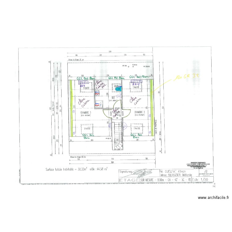 GUELFAT ETAGE HYDRAULIQUE. Plan de 0 pièce et 0 m2