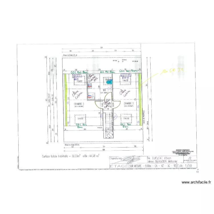GUELFAT ETAGE HYDRAULIQUE. Plan de 