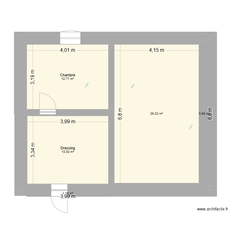 ARNAUD NUGUES. Plan de 5 pièces et 56 m2