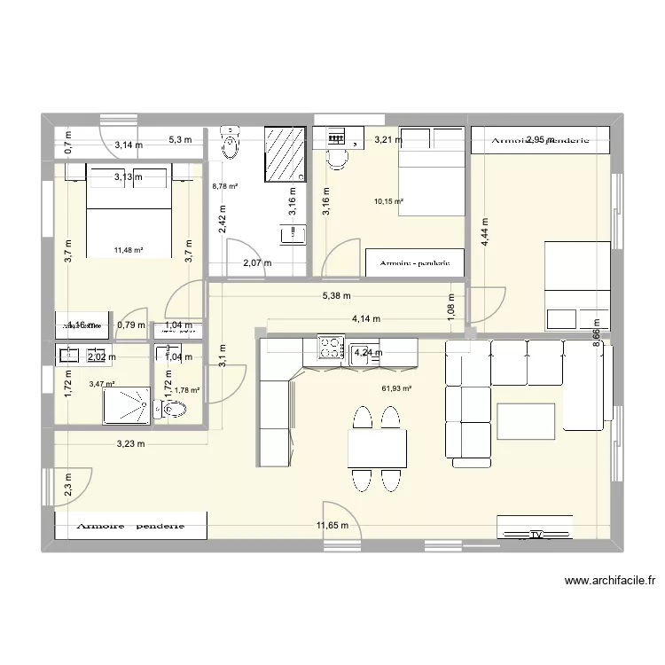 projet atelier 2. Plan de 6  et 98 m²