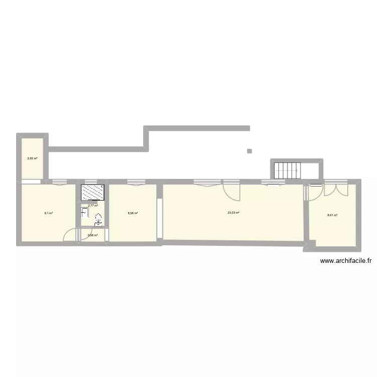 Maison So&eacute;lie. Plan de 7  et 55 m²