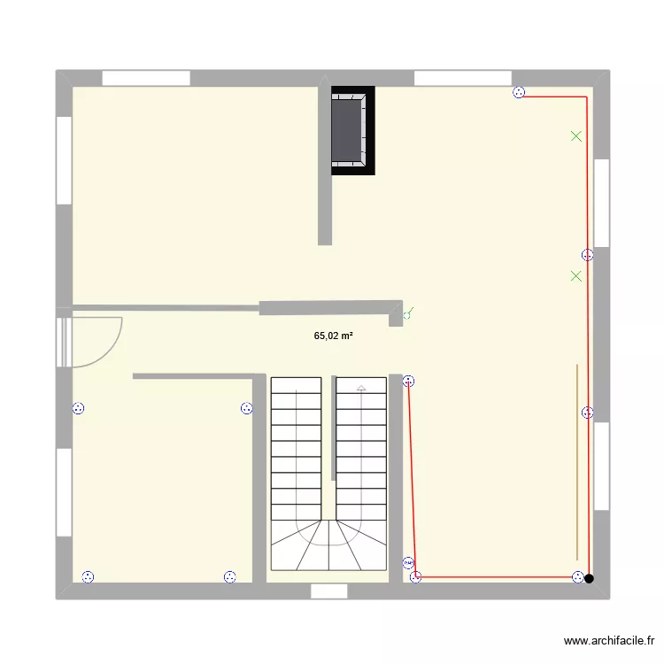 RDC. Plan de 1 et 65 m² RDC. Plan de 1 et 65 m²
