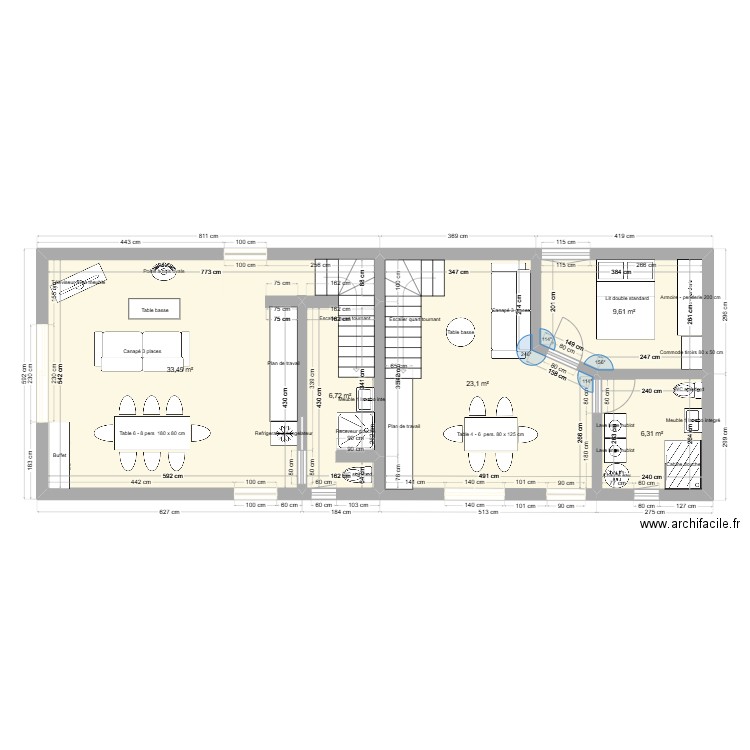 la logerie rdc 1 et 2 v3. Plan de 5 pièces et 79 m2