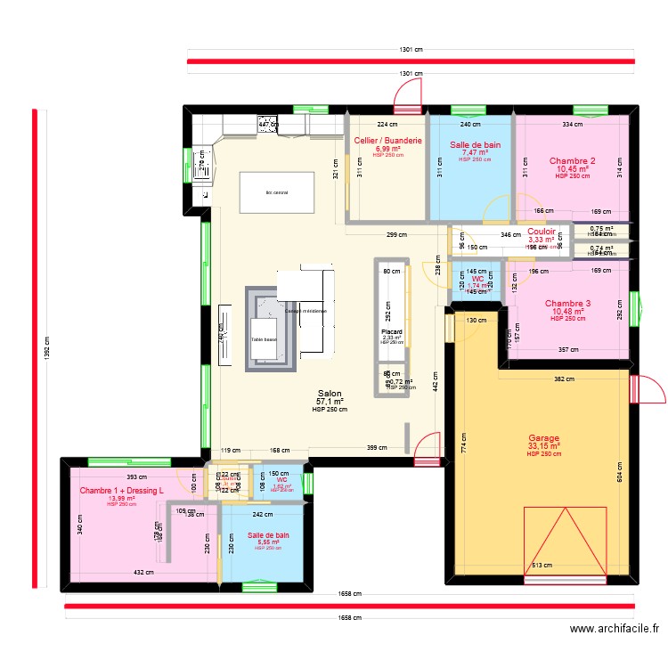 Projet Immobilier 3. Plan de 16 pièces et 162 m2