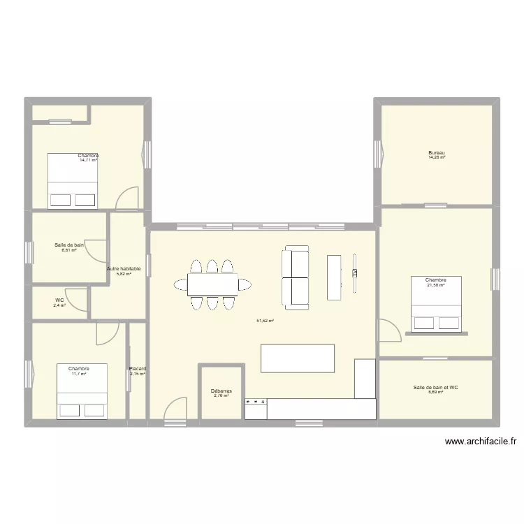 2 id&eacute;e. Plan de 11  et 142 m²