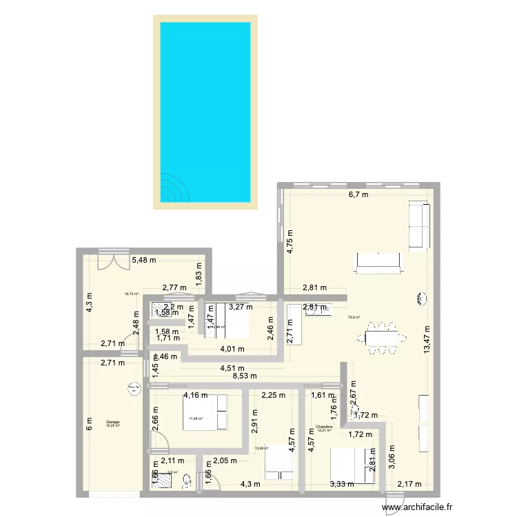projet 4. Plan de 8  et 163 m²