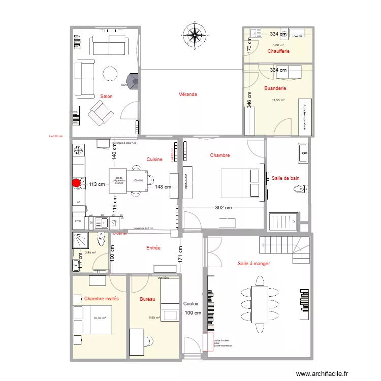 Plan projet pour r&eacute;flexion cuisine 3. Plan de 