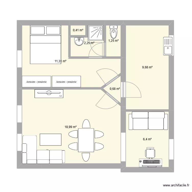 Rambouillet. Plan de 8  et 51 m²