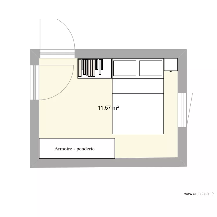 chambre hanna. Plan de 1  et 12 m²