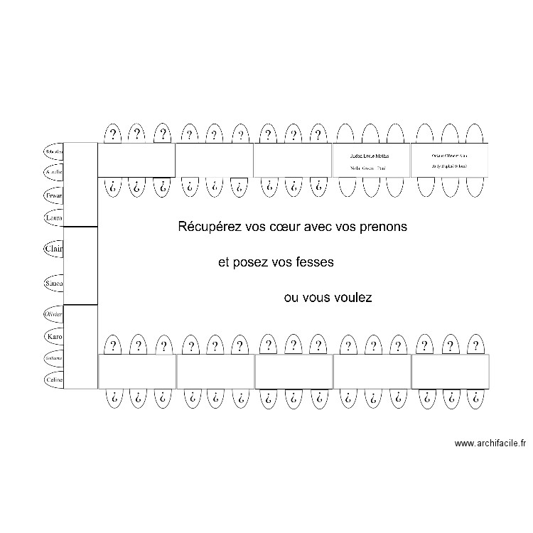 table  mariage. Plan de 0 pièce et 0 m2