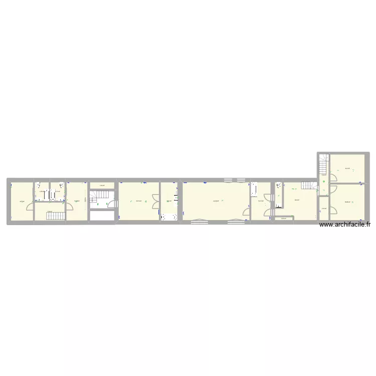 plan 1etage houdeng. Plan de 16  et 173 m²