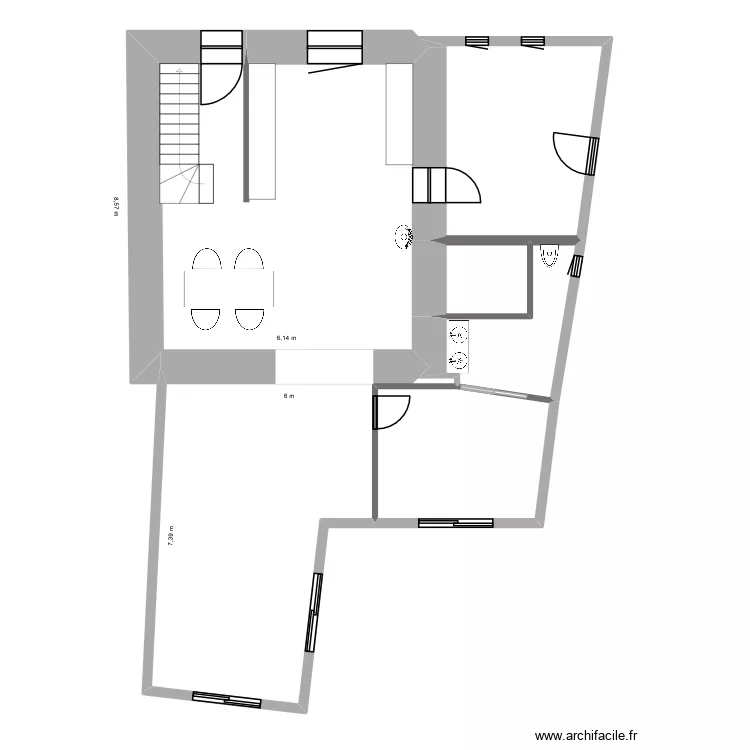 Global RdC 01. Plan de 6  et 114 m²