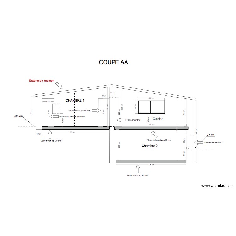 COUPE AA. Plan de 0 pièce et 0 m2