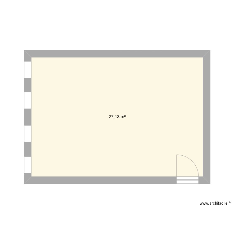 salle info. Plan de 1 pièce et 27 m2