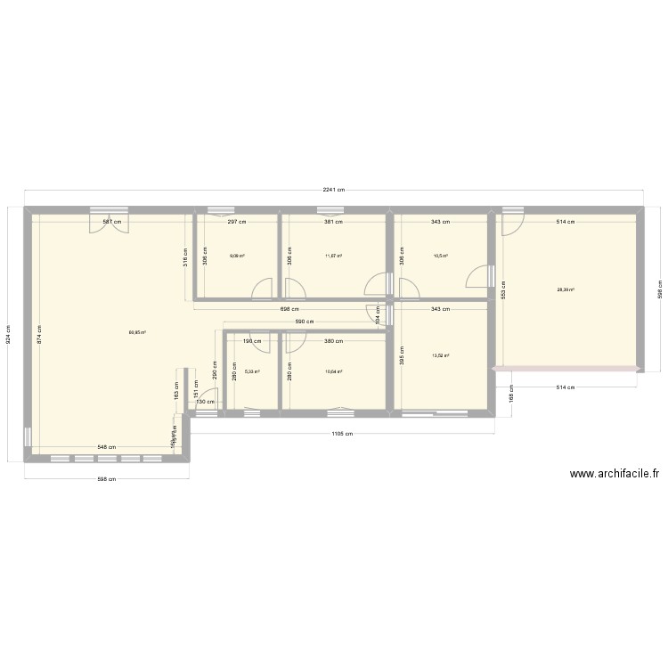 SARLAT 176 02 MODIF CHOISIE VIDE. Plan de 8 pièces et 150 m2