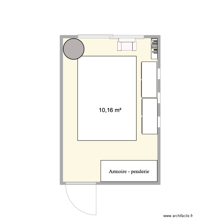 Salle de jeu. Plan de 1 pièce et 10 m2