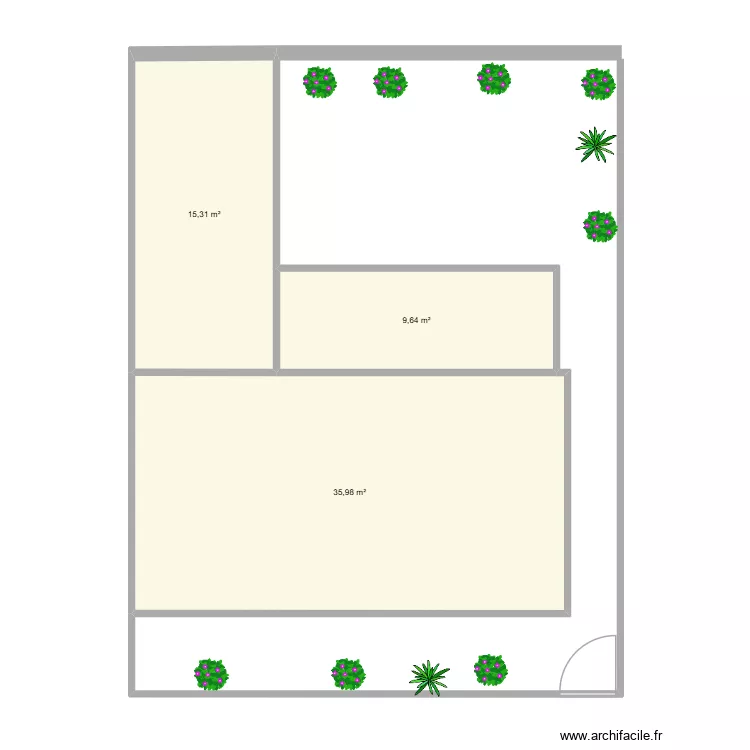 plan de Masse. Plan de 3 pièces et 61 m² plan de Masse. Plan de 3 pièces et 61 m²
