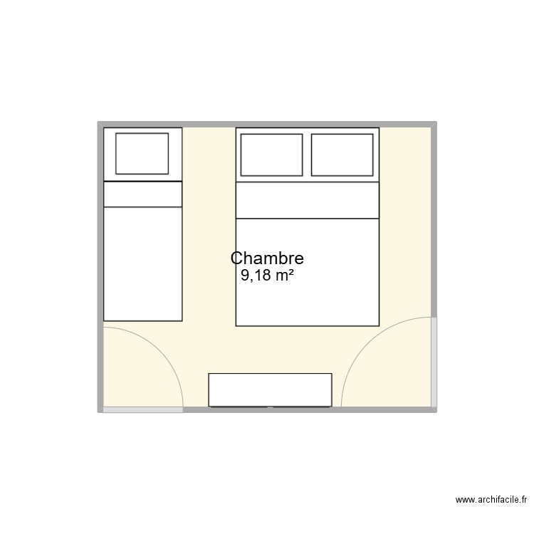 chambre autrans. Plan de 1 pièce et 9 m2