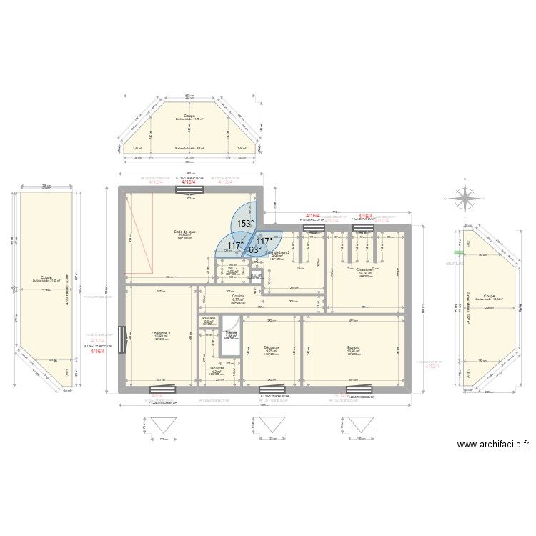 ML24019213. Plan de 20 pièces et 216 m2