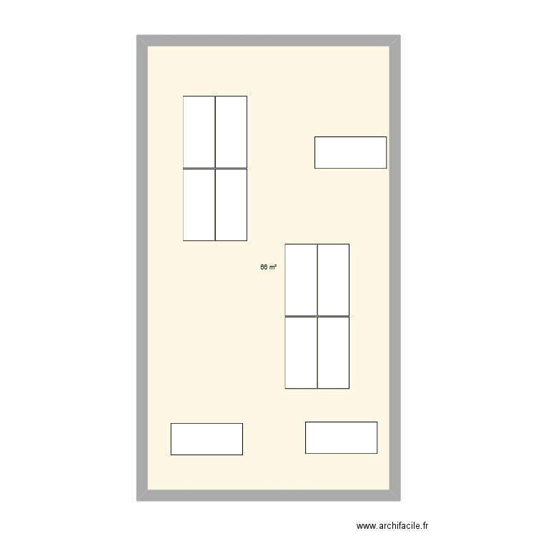 Plan 1 bureau Commercial dessous. Plan de 1 pièce et 66 m2