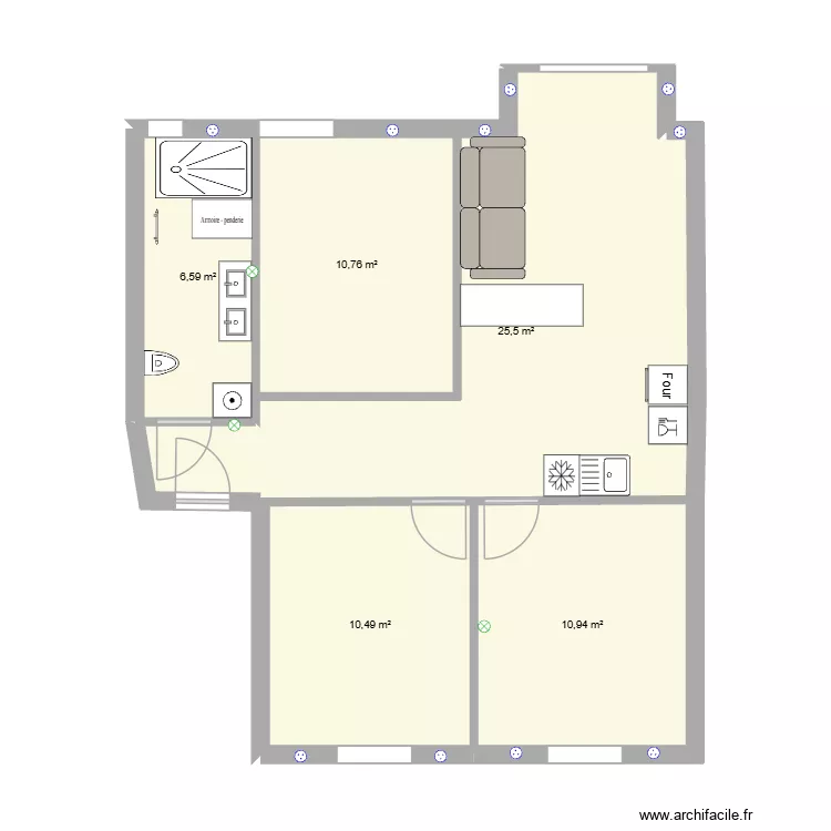 plan fianle. Plan de 5 Pièces et 64 m² plan fianle. Plan de 5 Pièces et 64 m²