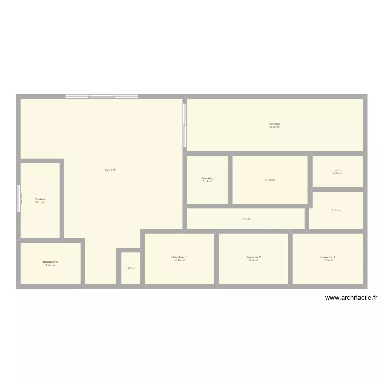 plan maison salon nord/est. Plan de 