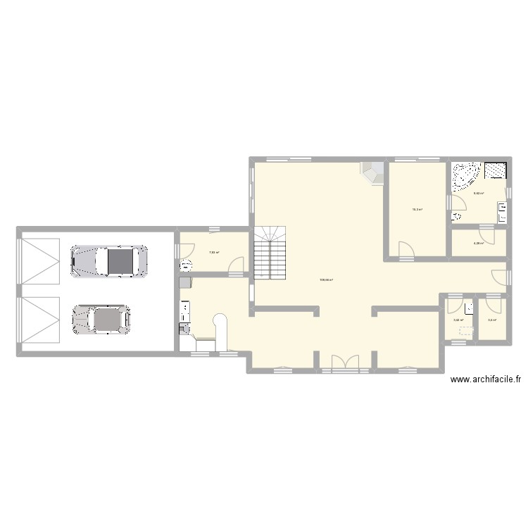 Mansion 1. Plan de 7 pièces et 154 m2